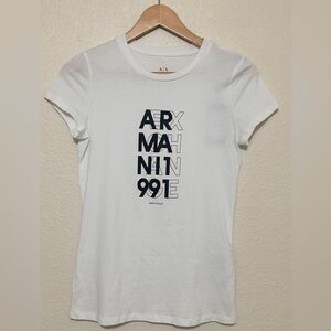 Armani Exchange White Fitted Polo T-Shirt